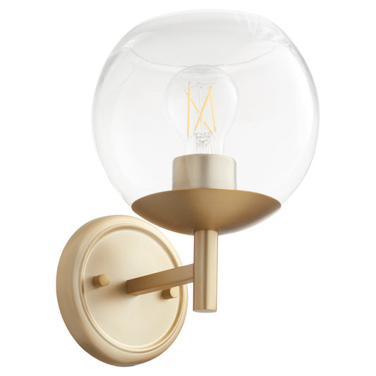  Lyon One Light Wall Mount by Quorum in Aged Brass Finish (578-1-80)