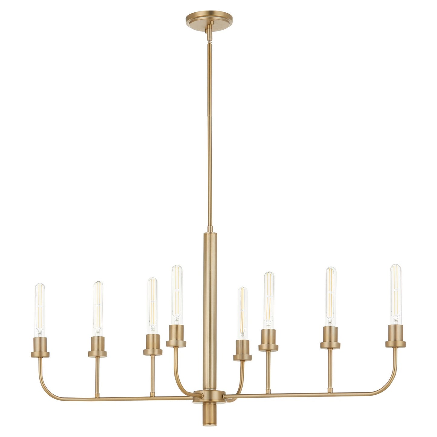  Sheridan Eight Light Chandelier by Quorum in Aged Brass Finish (622-8-80)