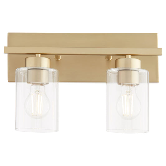  Carter Two Light Vanity by Quorum in Aged Brass Finish (5012-2-80)