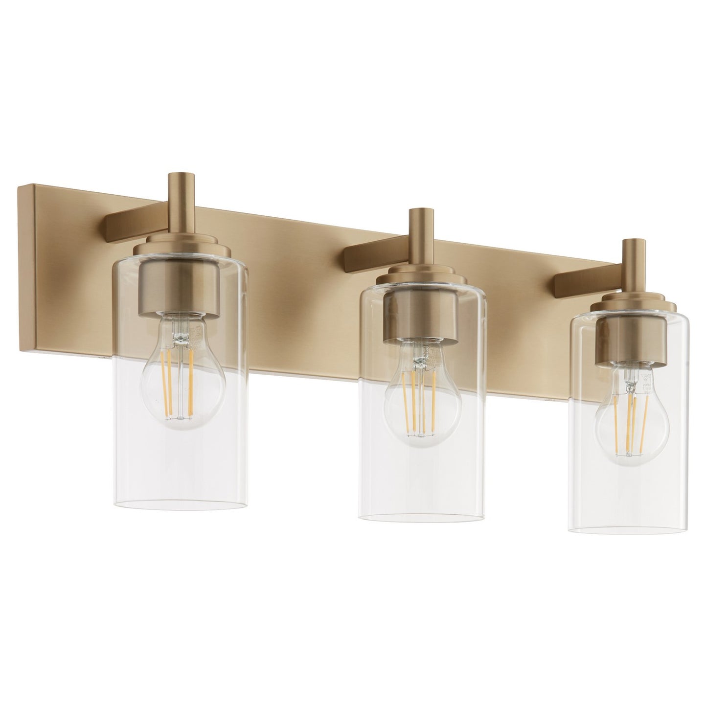  Fallstaff Three Light Vanity by Quorum in Aged Brass Finish (5200-3-80)