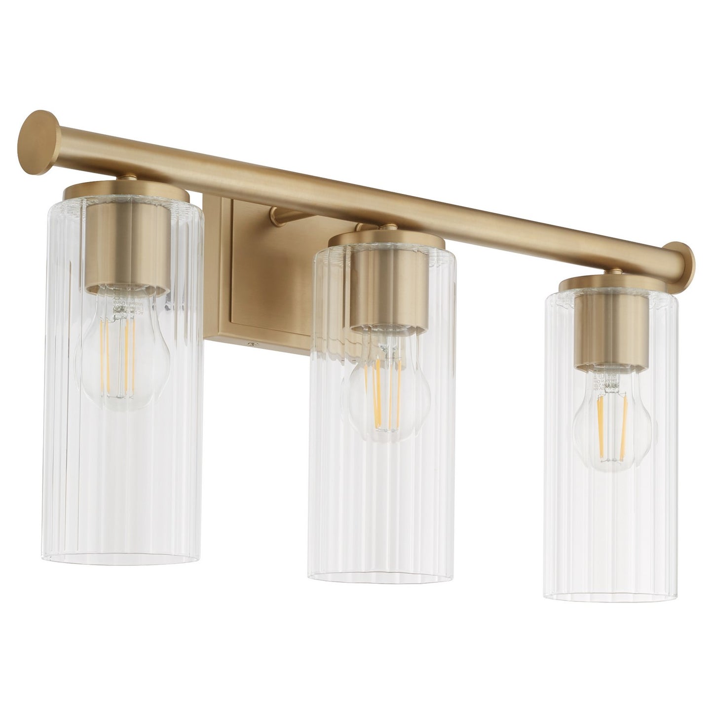  Juniper Three Light Vanity by Quorum in Aged Brass Finish (541-3-80)