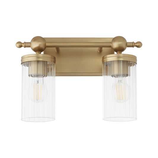  Lee Boulevard Two Light Vanity by Quorum in Aged Brass Finish (560-2-80)