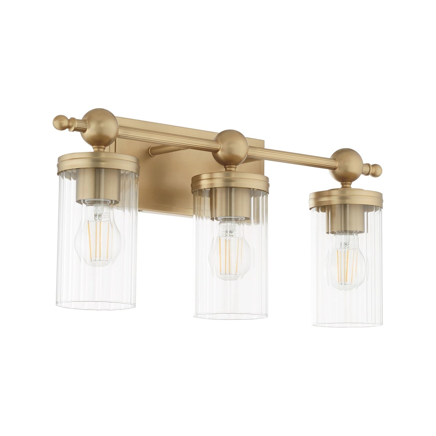  Lee Boulevard Three Light Vanity by Quorum in Aged Brass Finish (560-3-80)