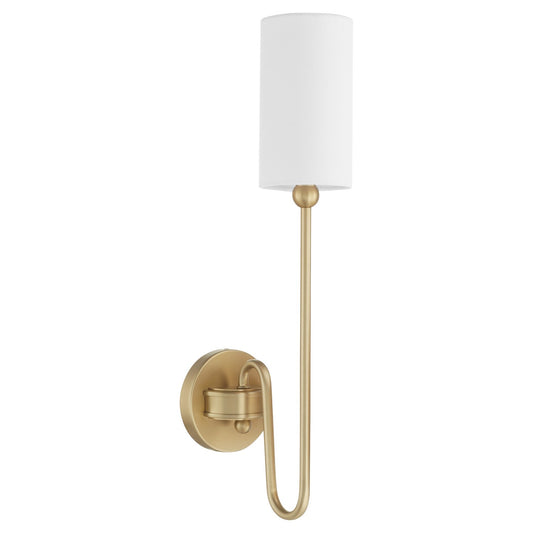  Charlotte One Light Wall Mount by Quorum in Aged Brass Finish (597-1-80)