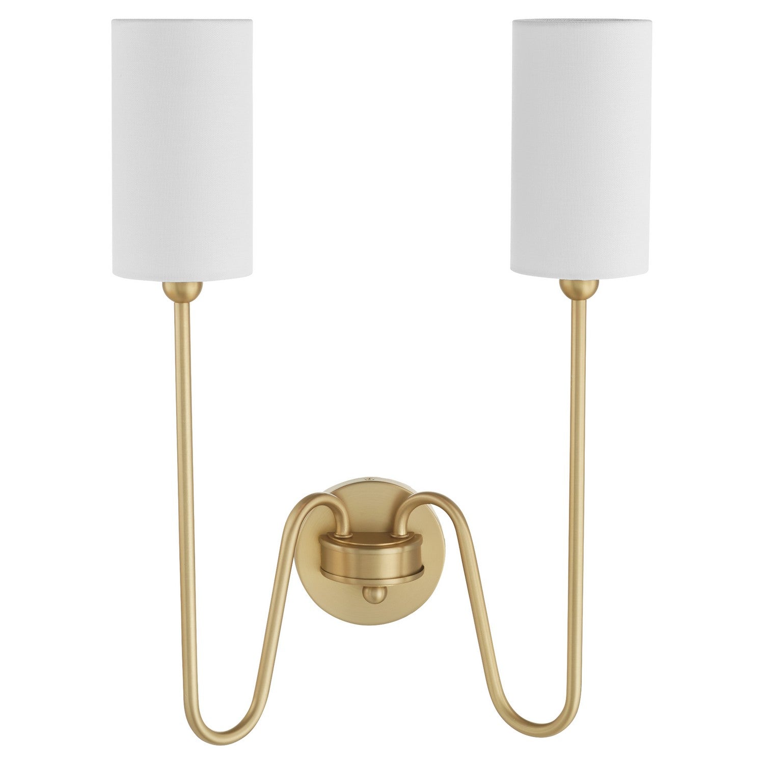  Charlotte Two Light Wall Mount by Quorum in Aged Brass Finish (597-2-80)