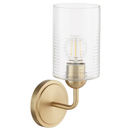  Charlotte One Light Wall Mount by Quorum in Aged Brass Finish (598-1-80)