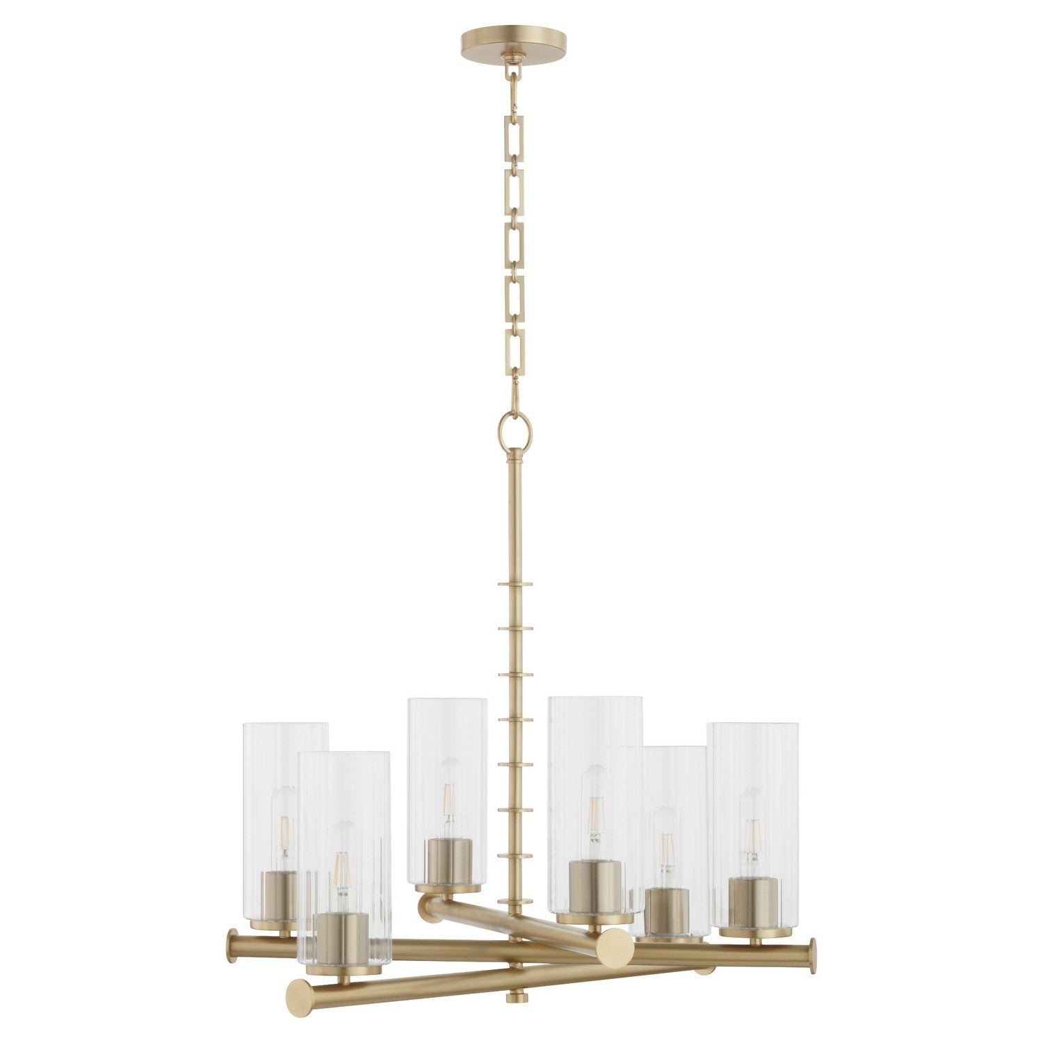  Juniper Six Light Chandelier by Quorum in Aged Brass Finish (641-6-80)