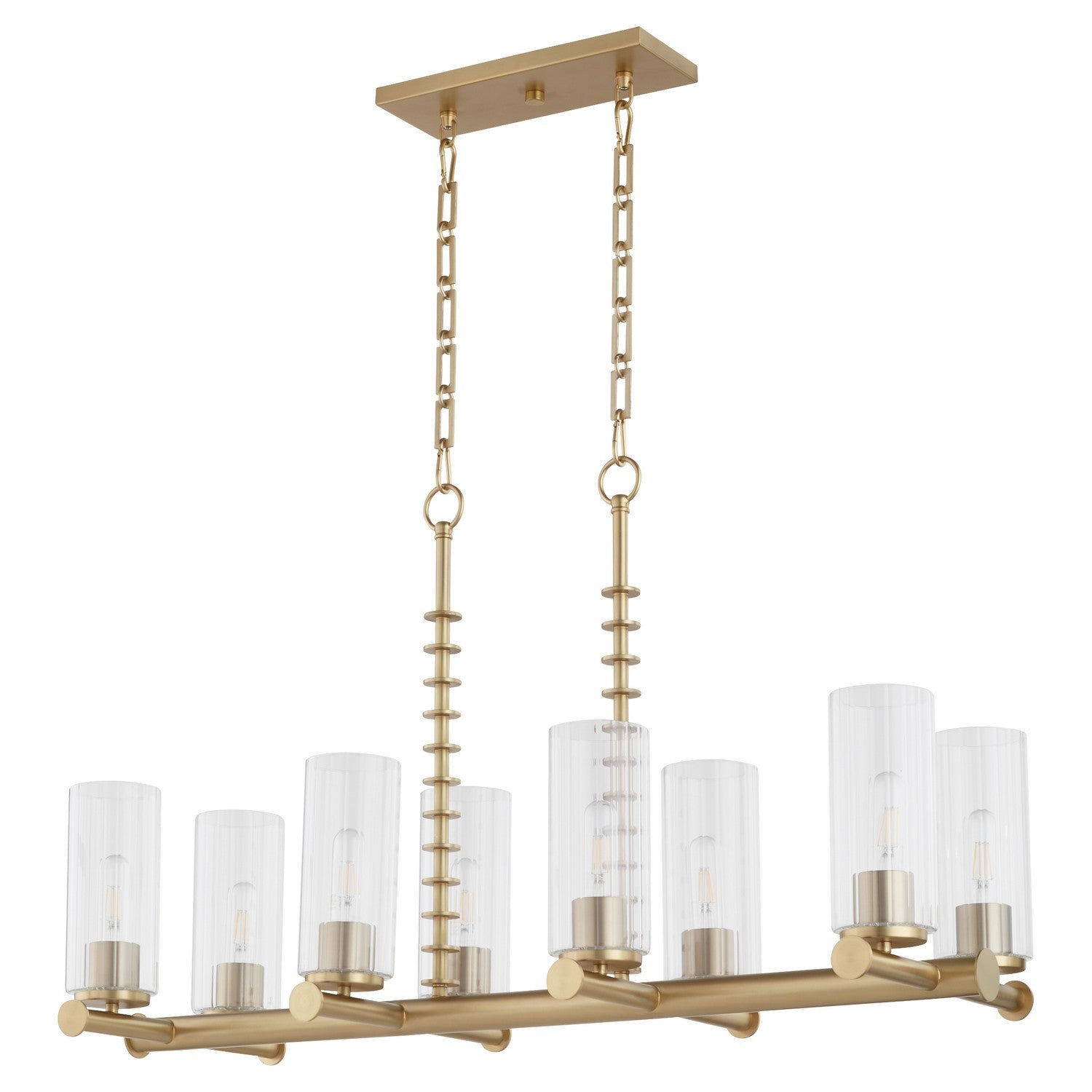  Juniper Eight Light Chandelier by Quorum in Aged Brass Finish (651-8-80)