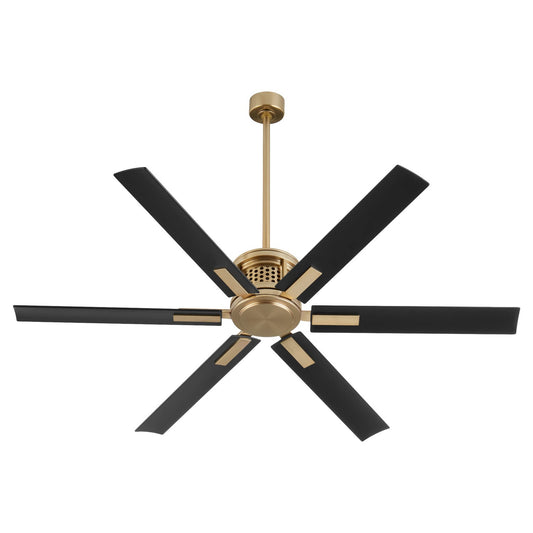  Zeus 65" Patio Fan by Quorum in Aged Brass Finish (10656-80)