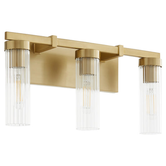  Kilbey Three Light Vanity by Quorum in Aged Brass Finish (533-3-80)