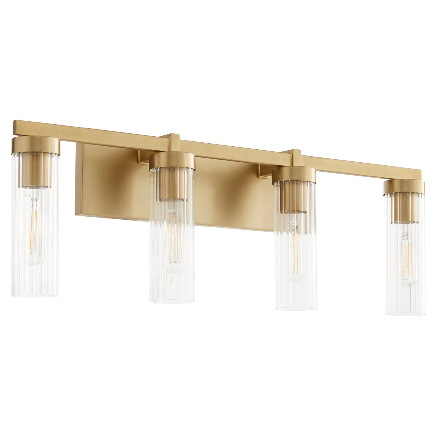  Kilbey Four Light Vanity by Quorum in Aged Brass Finish (533-4-80)