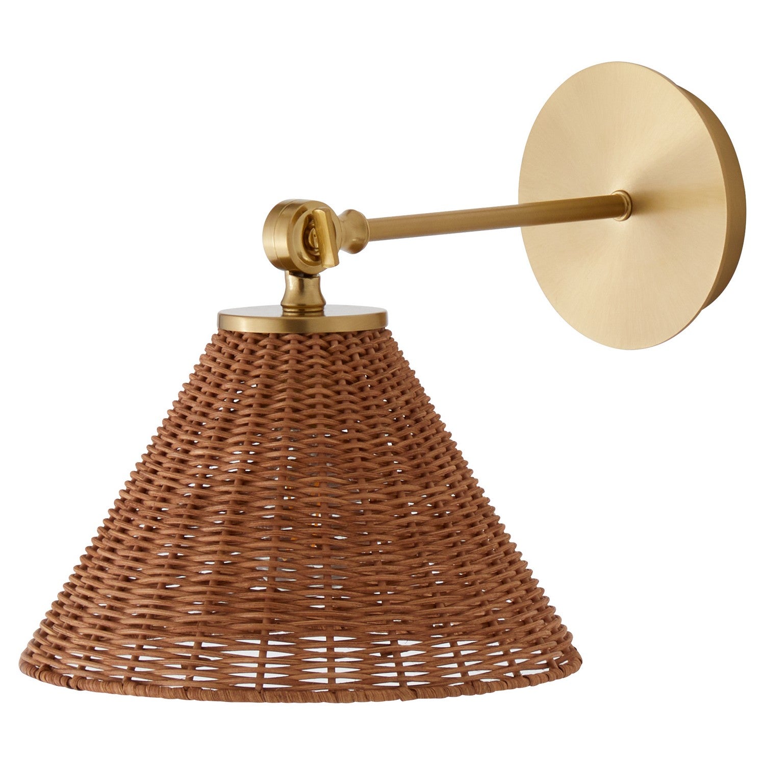  Wicker One Light Wall Mount by Quorum in Aged Brass Finish (5393-80)