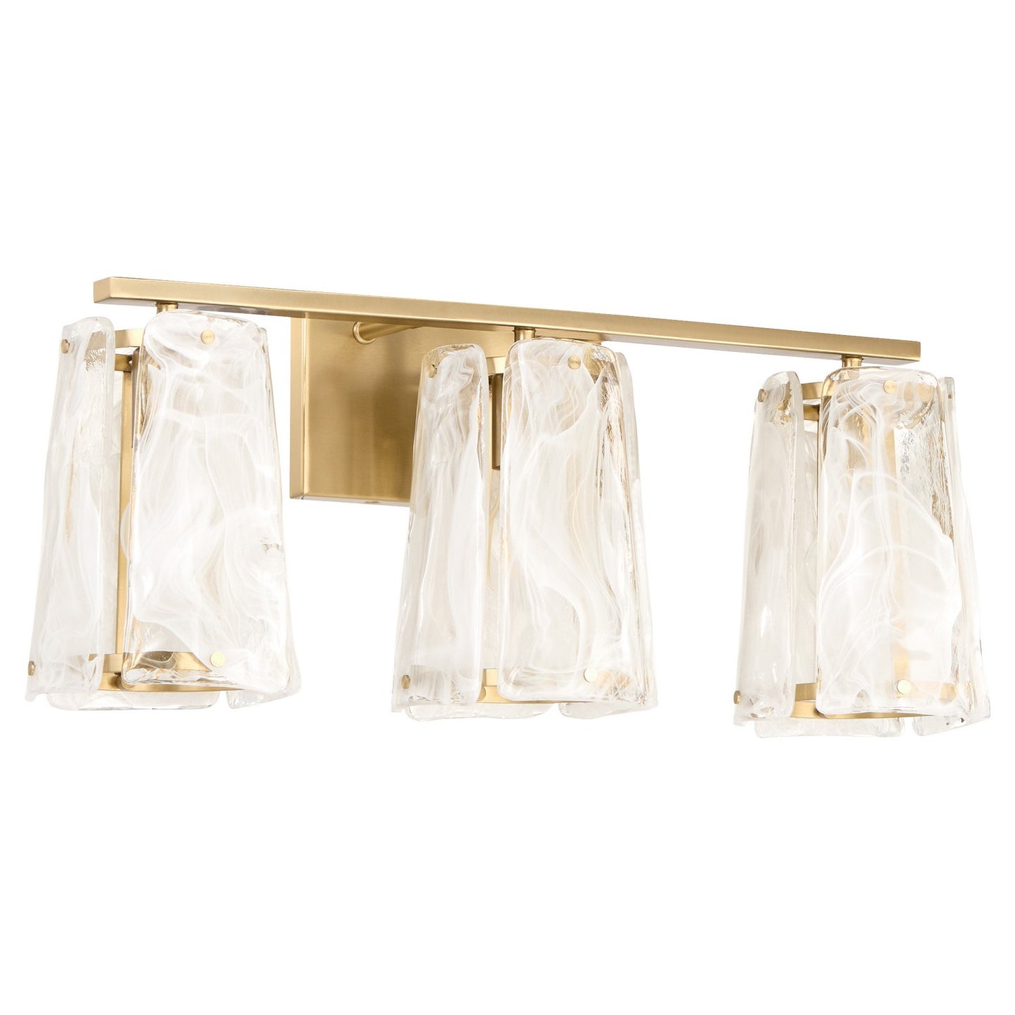  Prestige Three Light Vanity by Quorum in Aged Brass Finish (5575-3-80)