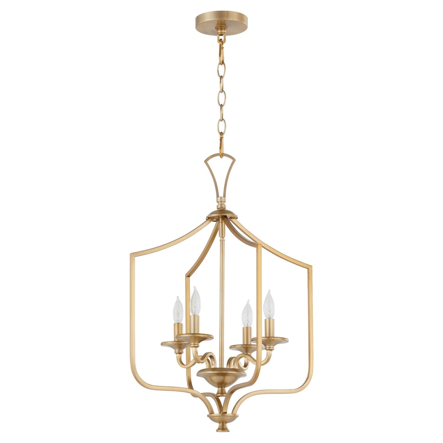  Maryse Four Light Entry by Quorum in Aged Brass Finish (8021-4-80)