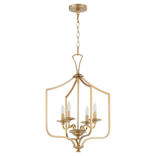  Maryse Four Light Entry by Quorum in Aged Brass Finish (8021-4-80)