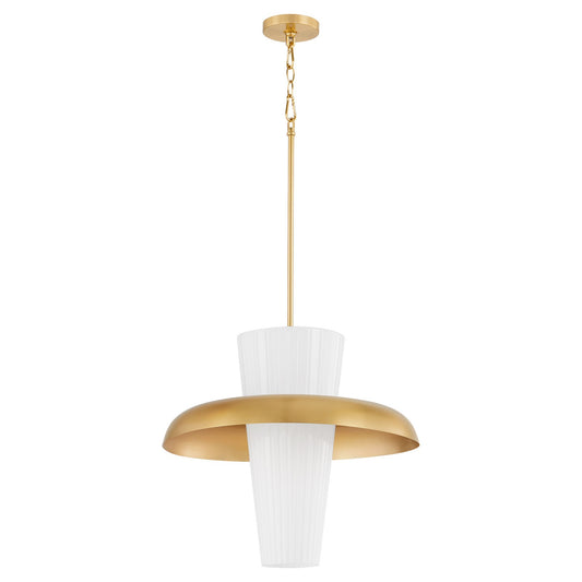  Mallory One Light Pendant by Quorum in Aged Brass Finish (8227-16-80)