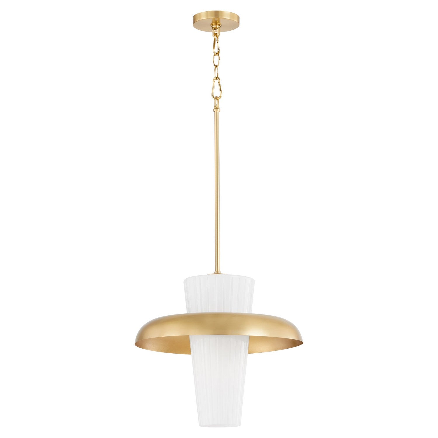  Mallory One Light Pendant by Quorum in Aged Brass Finish (8227-20-80)