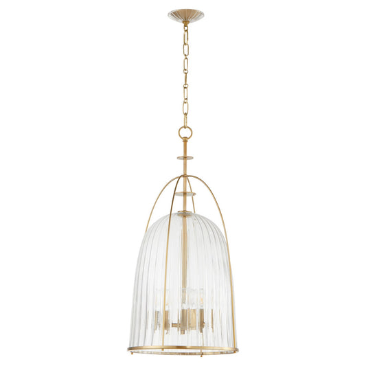  Alice Three Light Pendant by Quorum in Aged Brass Finish (864-3-80)