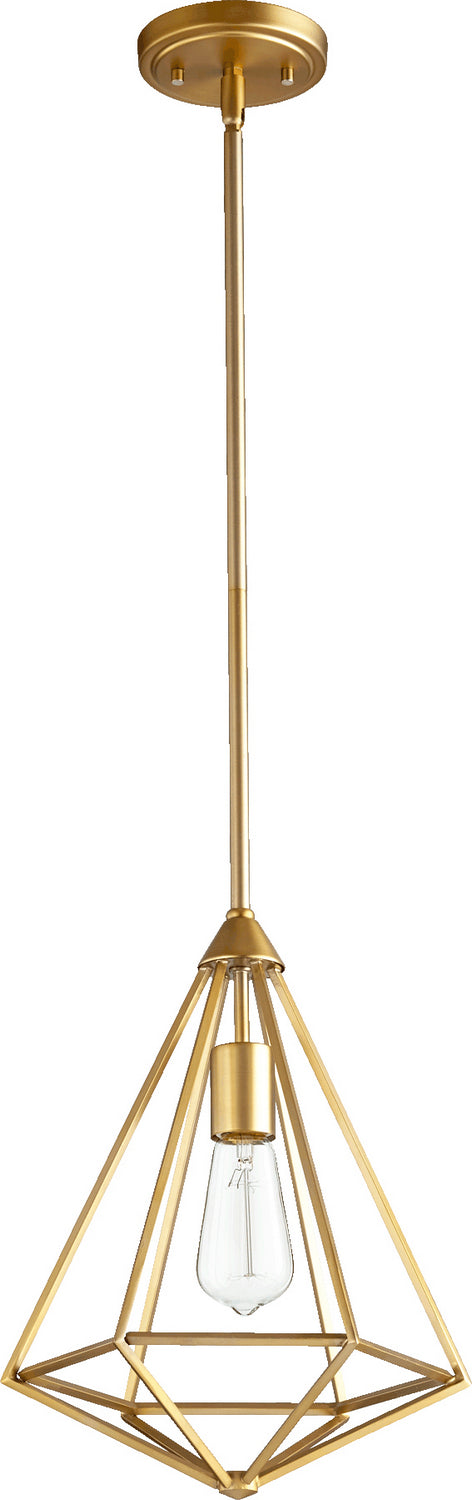  Bennett One Light Pendant by Quorum in Aged Brass Finish (3311-80)