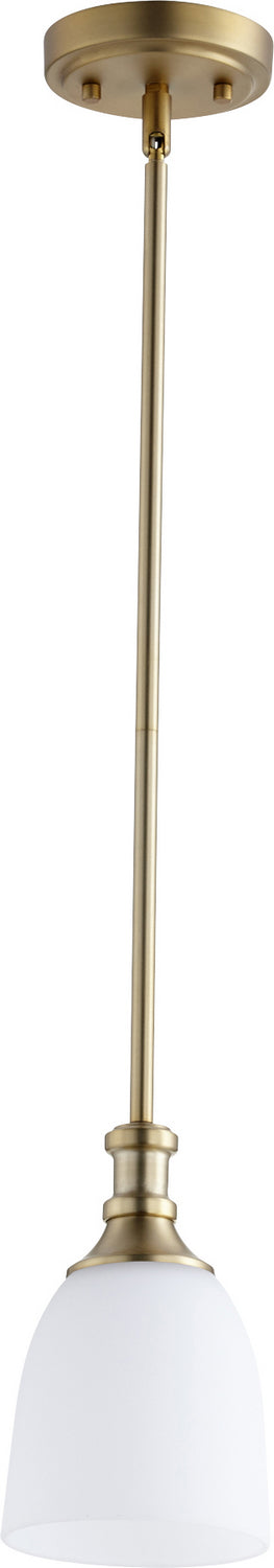  Richmond One Light Pendant by Quorum in Aged Brass Finish (3811-80)