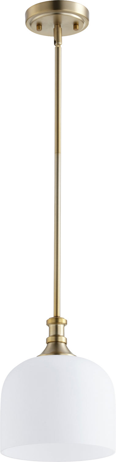  Richmond One Light Pendant by Quorum in Aged Brass Finish (3911-80)