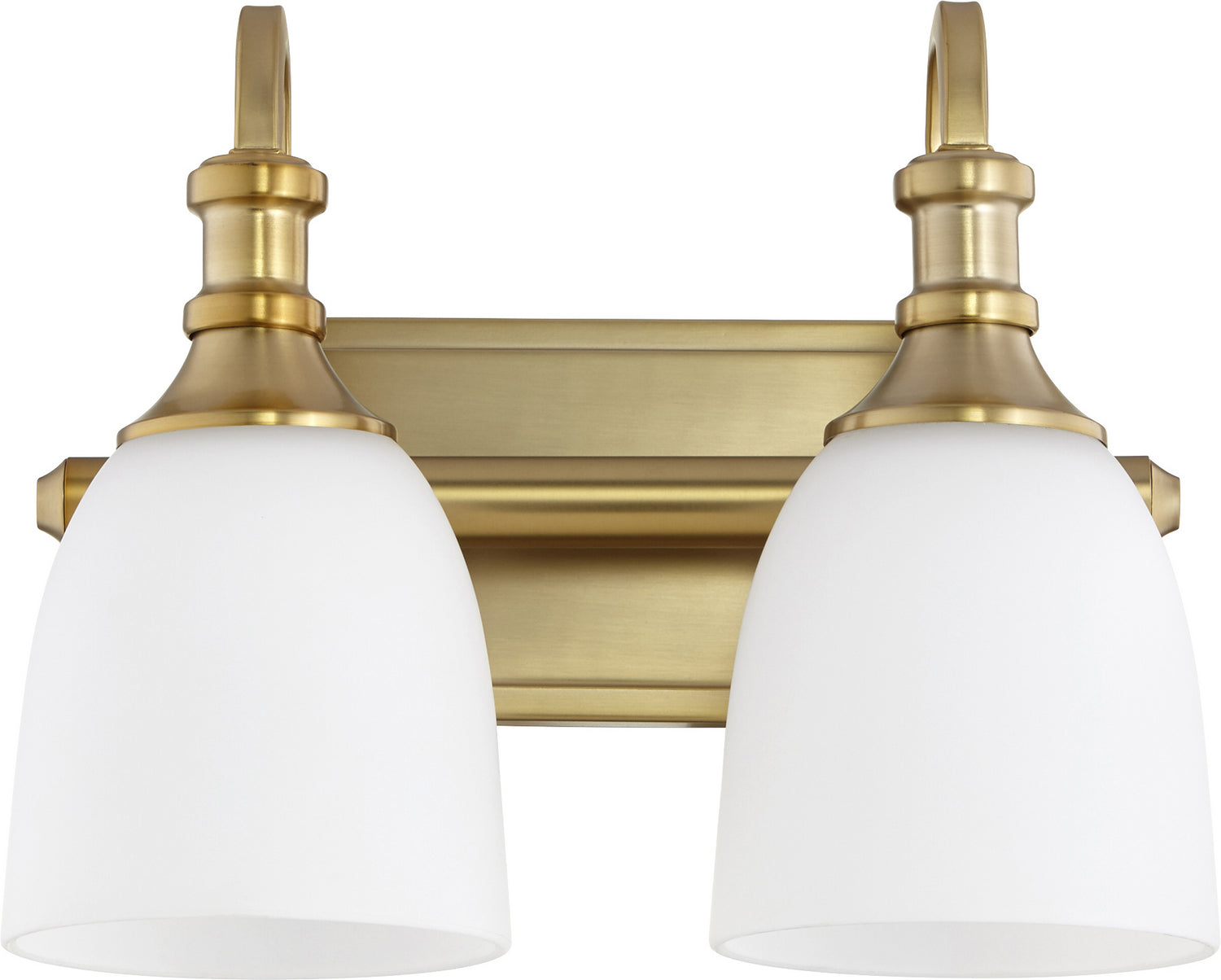  Richmond Two Light Vanity by Quorum in Aged Brass Finish (5011-2-80)