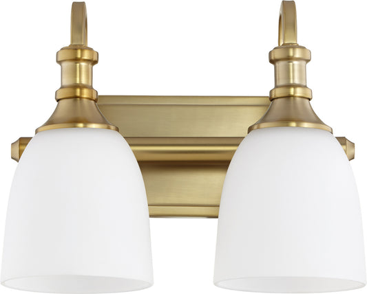  Richmond Two Light Vanity by Quorum in Aged Brass Finish (5011-2-80)