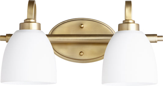  Reyes Two Light Vanity by Quorum in Aged Brass Finish (5060-2-180)