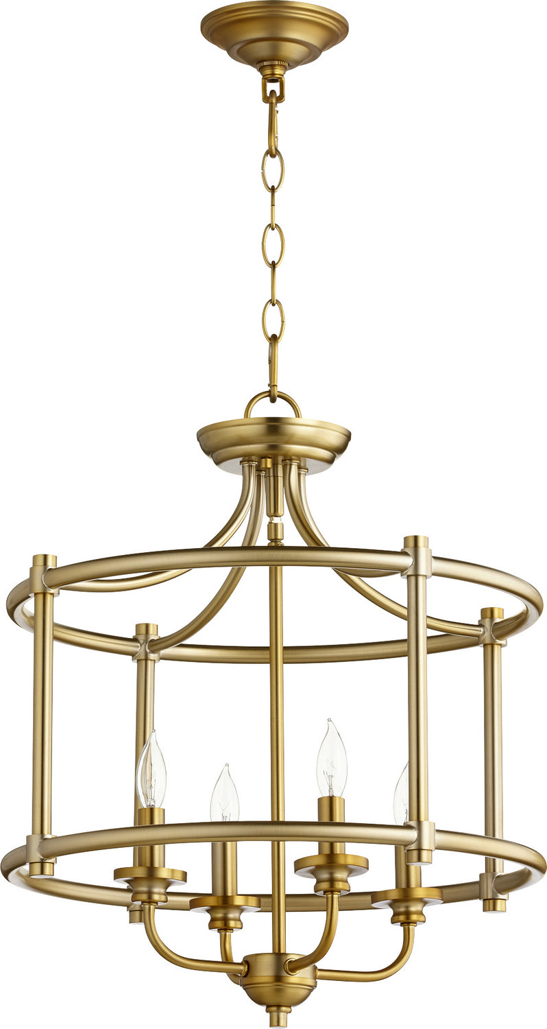  Rossington Four Light Dual Mount by Quorum in Aged Brass Finish (2822-18-80)