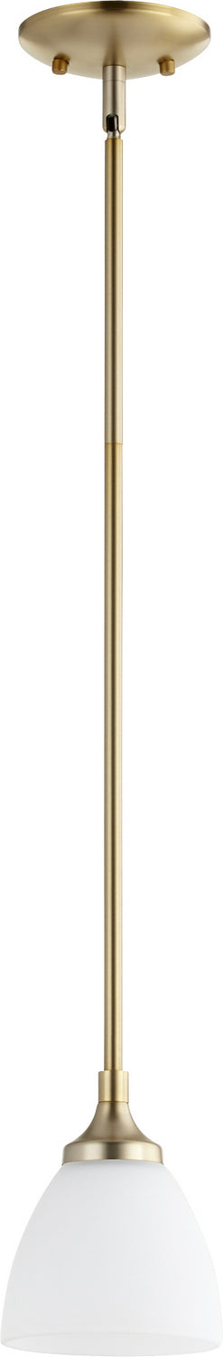  Enclave One Light Pendant by Quorum in Aged Brass Finish (3059-80)