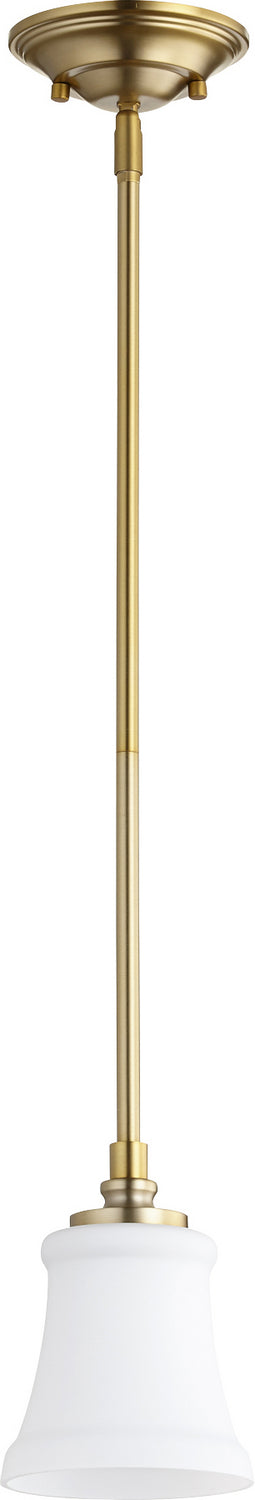  Rossington One Light Pendant by Quorum in Aged Brass Finish (3122-80)