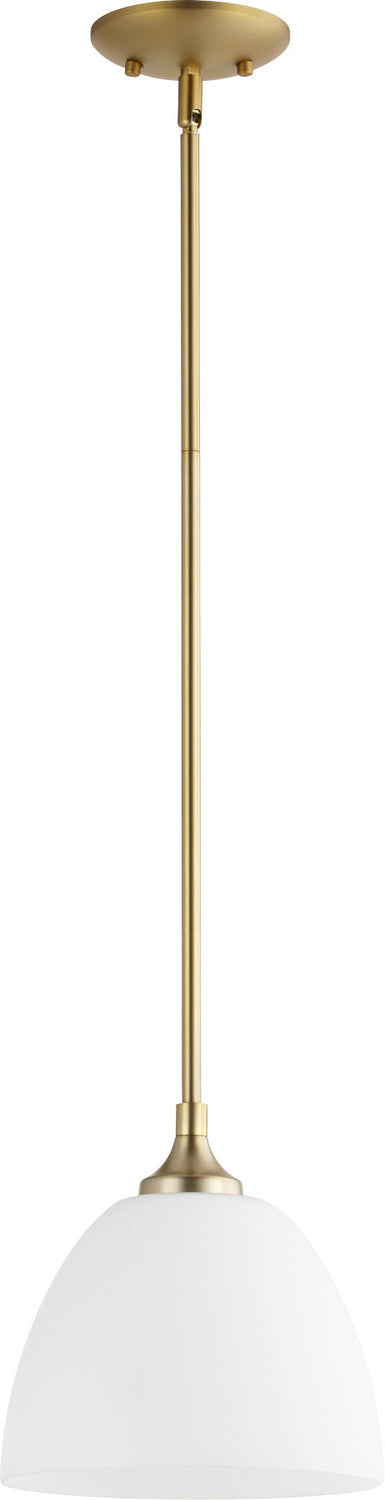  Enclave One Light Pendant by Quorum in Aged Brass Finish (3159-80)