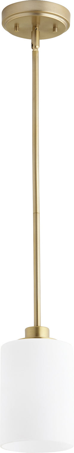  Lancaster One Light Pendant by Quorum in Aged Brass Finish (3207-80)