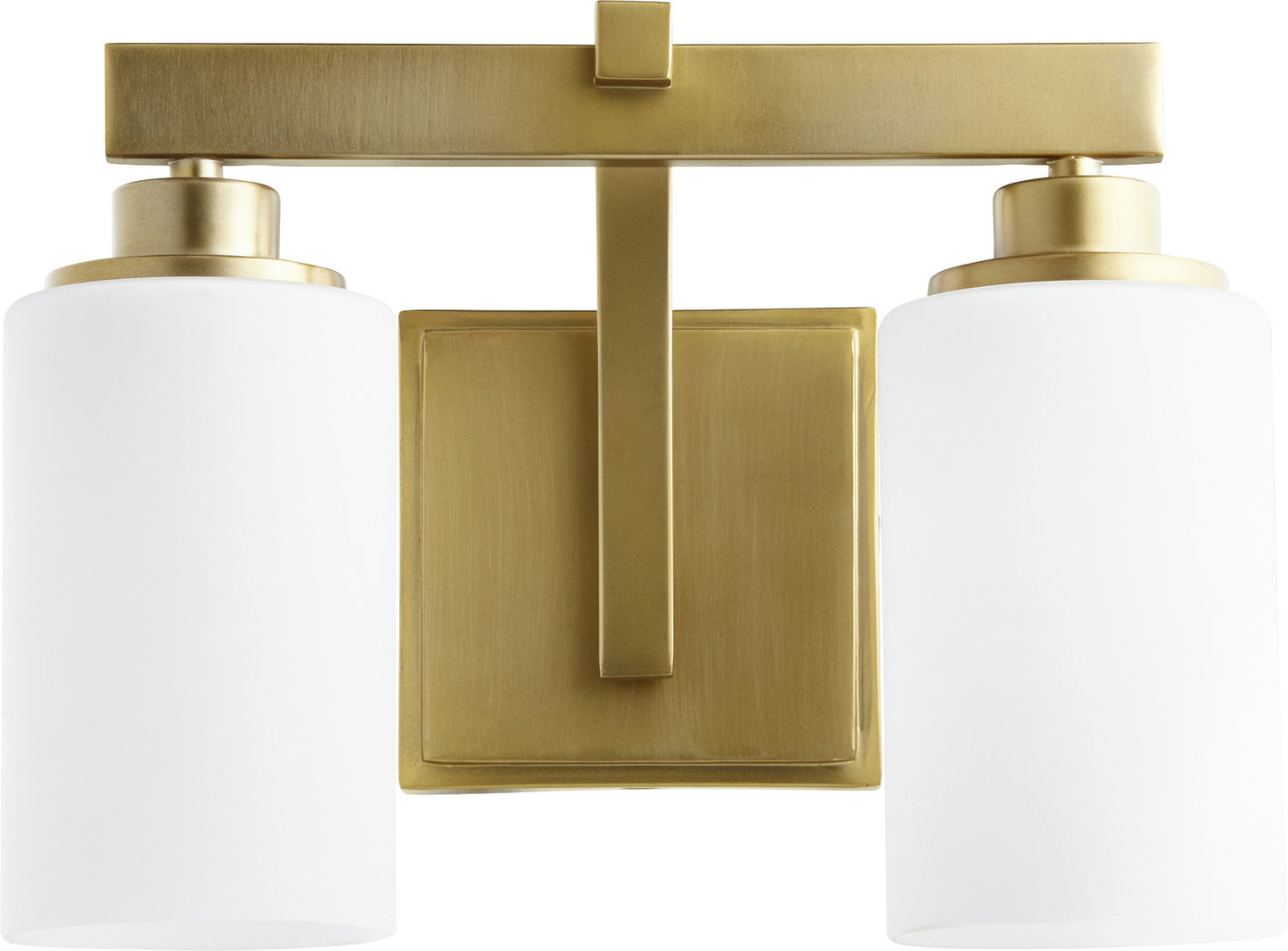  Lancaster Two Light Vanity by Quorum in Aged Brass Finish (5207-2-80)