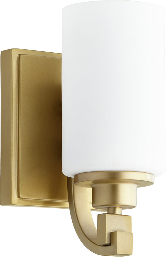  Lancaster One Light Wall Mount by Quorum in Aged Brass Finish (5407-1-80)