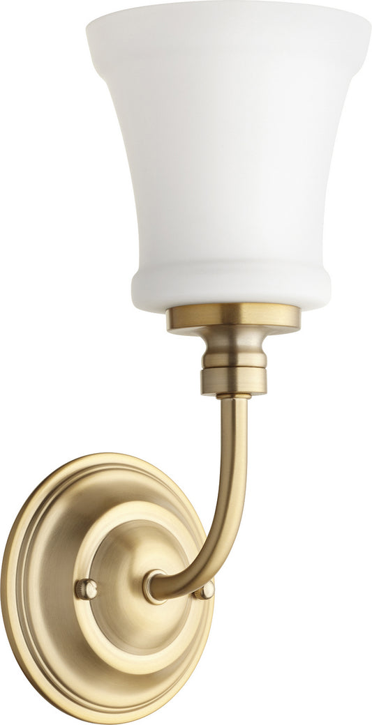  Rossington One Light Wall Mount by Quorum in Aged Brass Finish (5522-1-80)