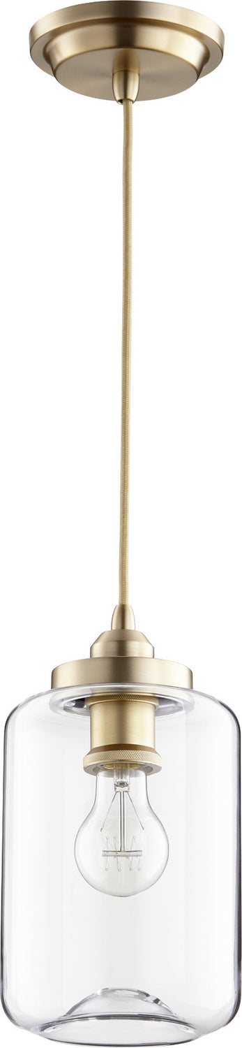  Clear Filament Pendants One Light Pendant by Quorum in Aged Brass Finish (846-80)