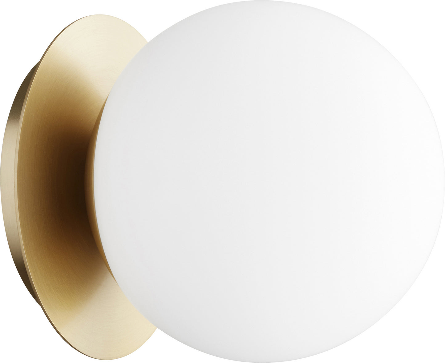  339 Globe Ceiling Mounts One Light Wall Mount by Quorum in Aged Brass Finish (339-1-80)