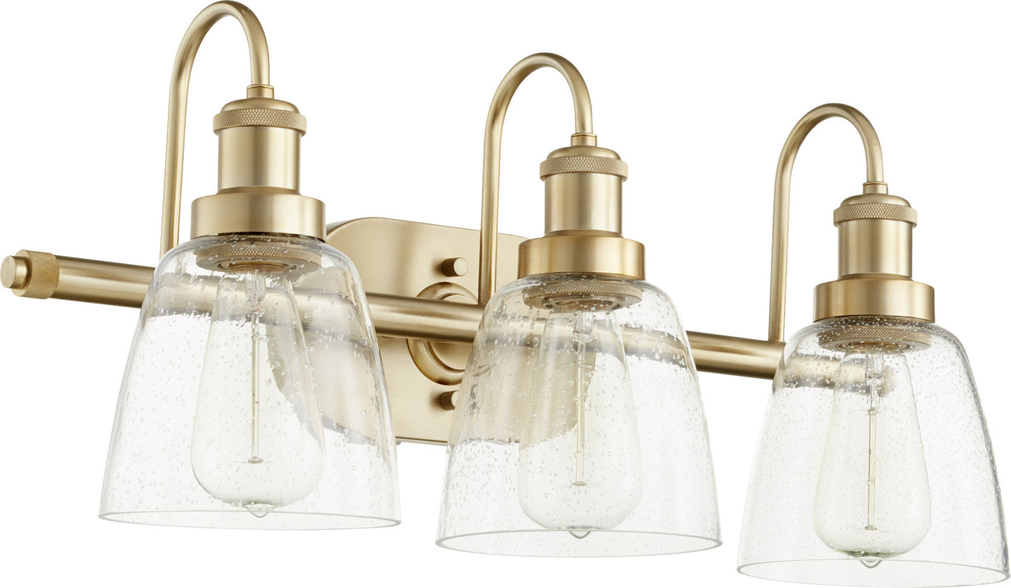  508 Vanities Three Light Vanity by Quorum in Aged Brass Finish (508-3-80)