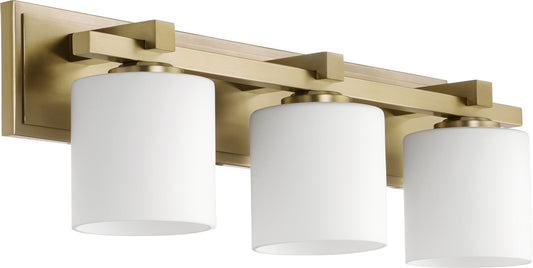  5369 Vanities Three Light Vanity by Quorum in Aged Brass Finish (5369-3-80)