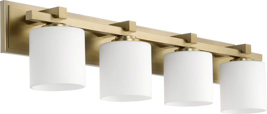  5369 Vanities Four Light Vanity by Quorum in Aged Brass Finish (5369-4-80)