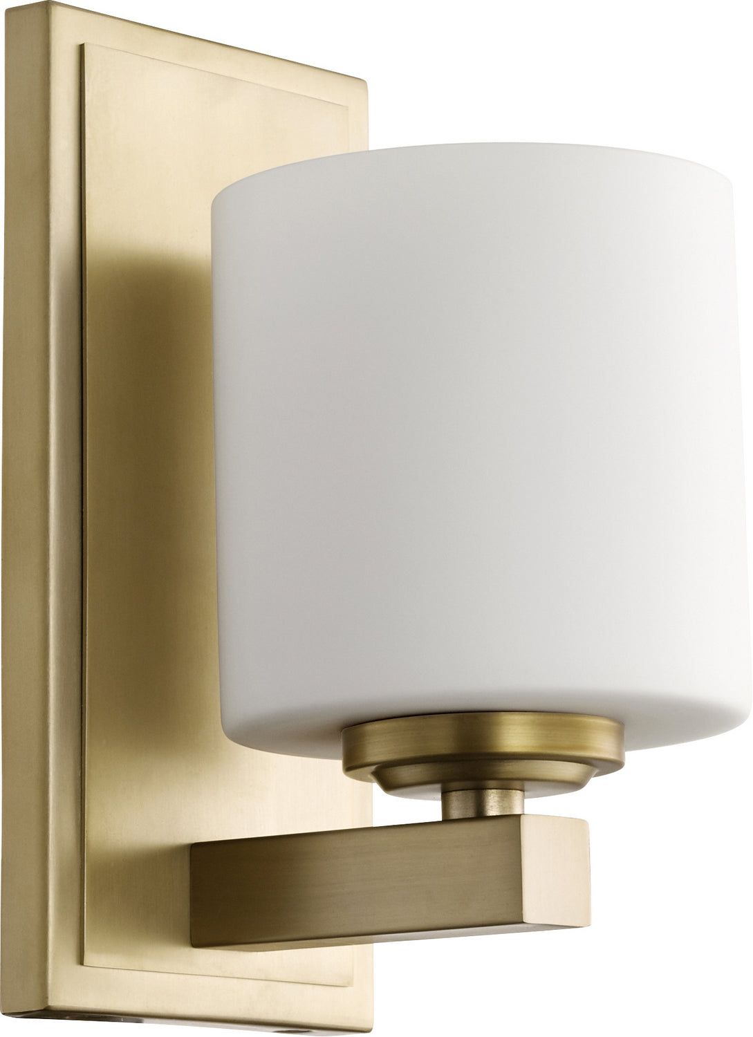  5669 Cylinder Lighting Series One Light Wall Mount by Quorum in Aged Brass Finish (5669-1-80)