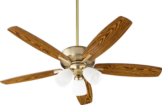  Breeze 52"Ceiling Fan by Quorum in Aged Brass Finish (70525-380)