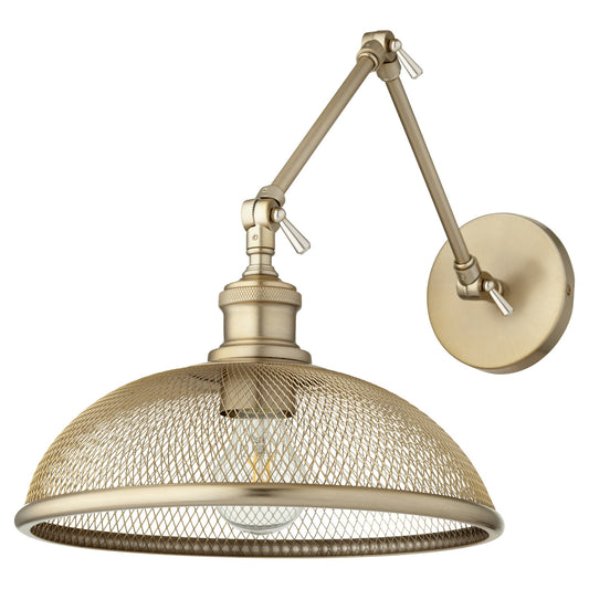  Omni One Light Wall Mount by Quorum in Aged Brass Finish (5412-80)