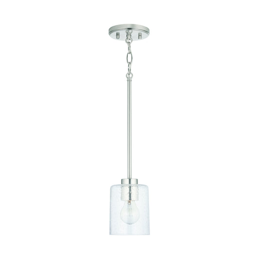 Greyson One Light Pendant by Capital Lighting in Brushed Nickel Finish (328511BN-449)