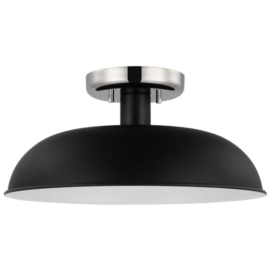 Colony One Light Flush Mount by Nuvo Lighting in Matte Black / Polished Nickel Finish (60-7492)